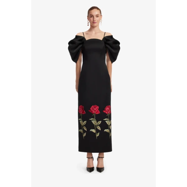 Leo Lin Arabella Embroidered  Maxi Dress, view 2