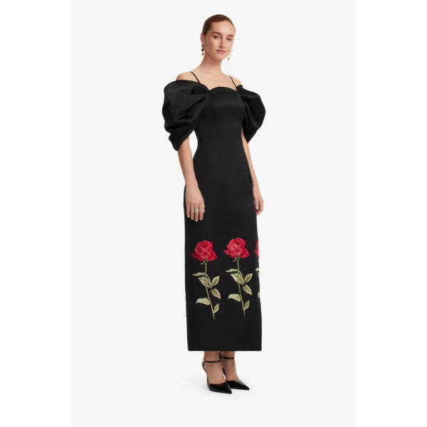 Leo Lin Arabella Embroidered  Maxi Dress, view 4
