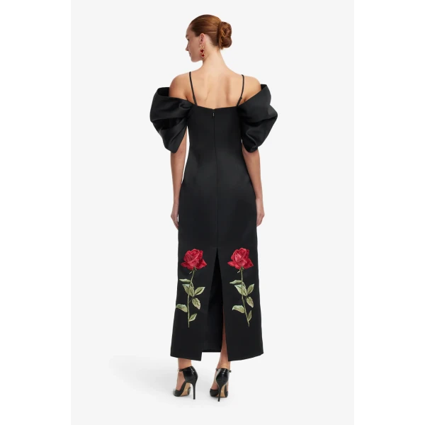 Leo Lin Arabella Embroidered  Maxi Dress, view 6