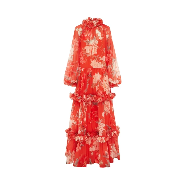 Leo Lin Orange Dresses luxury Clothing from Coveti Marketplace