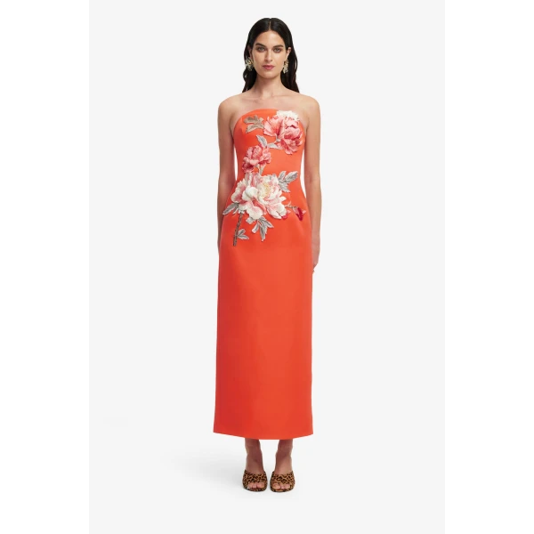 Leo Lin Ava Appliqué Floral Bustier Maxi Dress, view 2