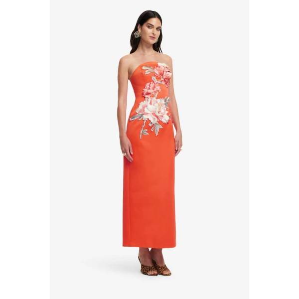 Leo Lin Ava Appliqué Floral Bustier Maxi Dress, view 4