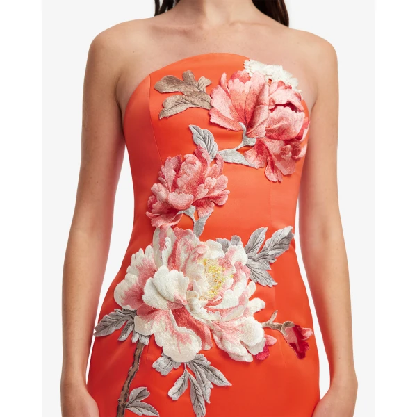 Leo Lin Ava Appliqué Floral Bustier Maxi Dress, view 7