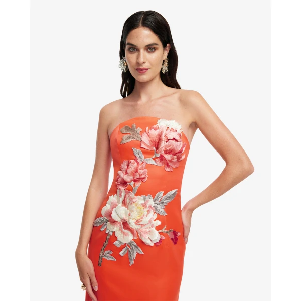 Leo Lin Ava Appliqué Floral Bustier Maxi Dress, view 8
