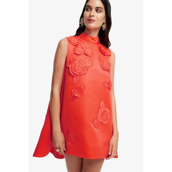 Leo Lin Fallon Appliqué Floral Mini Dress, view 6