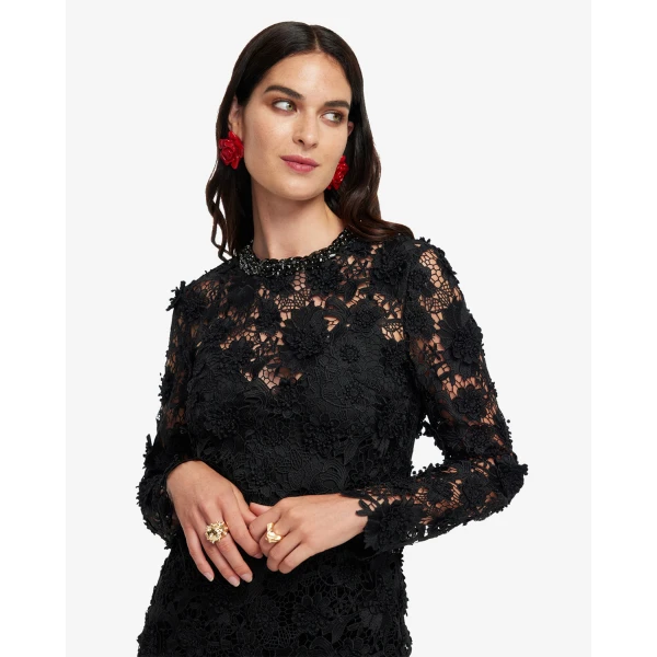 Round embellished neckline