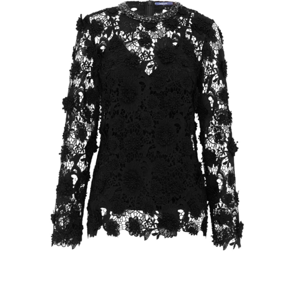 Leo Lin Black Tops luxury Clothing from Coveti Marketplace