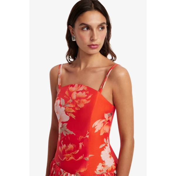 Exclusive LEO LIN Peony Print in Saffron