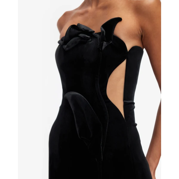 Leo Lin Black Dresses Premium velvet gown