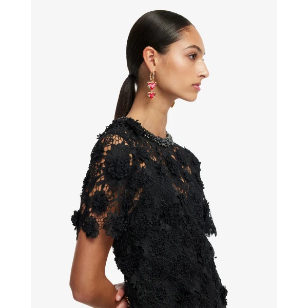 Leo Lin Black Dresses Premium lace mini dress
