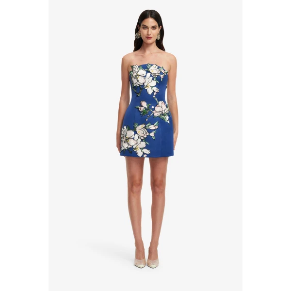 Leo Lin Zaria Appliqué Floral Bustier Mini Dress, view 2