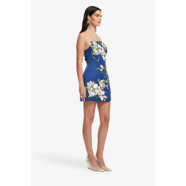 Leo Lin Zaria Appliqué Floral Bustier Mini Dress, view 4
