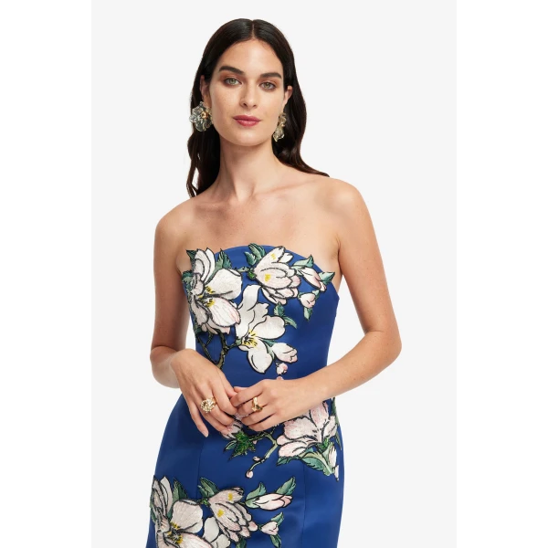 Leo Lin Zaria Appliqué Floral Bustier Mini Dress, view 6
