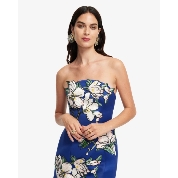 Leo Lin Zaria Appliqué Floral Bustier Mini Dress, view 7