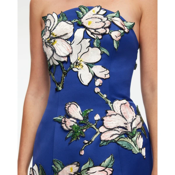 Leo Lin Zaria Appliqué Floral Bustier Mini Dress, view 9