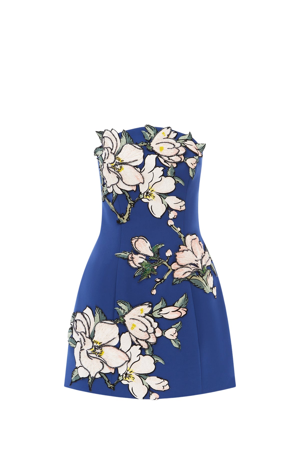 Leo Lin Zaria Appliqué Floral Bustier Mini Dress