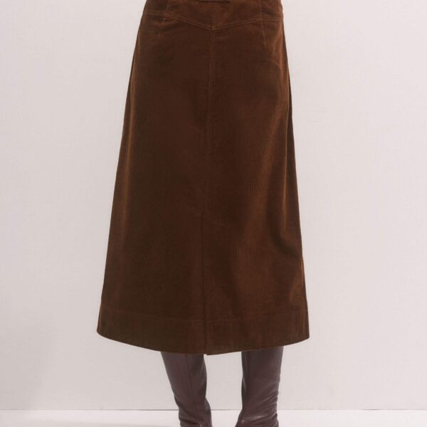 Me and Em A-Line Midi Skirt – luxury British Brown in Me and Em exclusively at Coveti