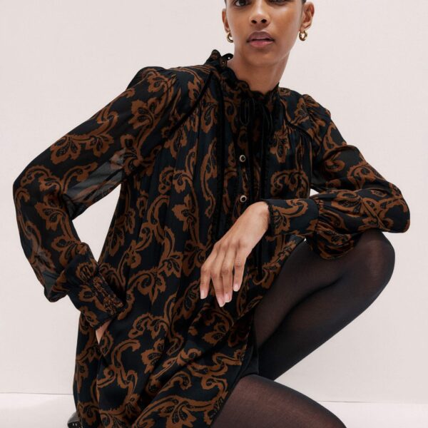 Me + Em A-Line Short Dress – luxury British Black in Me and Em exclusively at Coveti