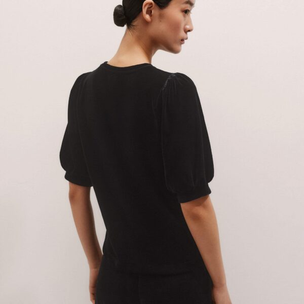 Me + Em AM-PM Fluid Tee – luxury British Black in Me and Em exclusively at Coveti