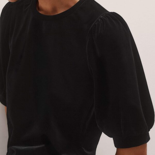 Me + Em AM-PM Fluid Tee – luxury British Black in Me and Em exclusively at Coveti