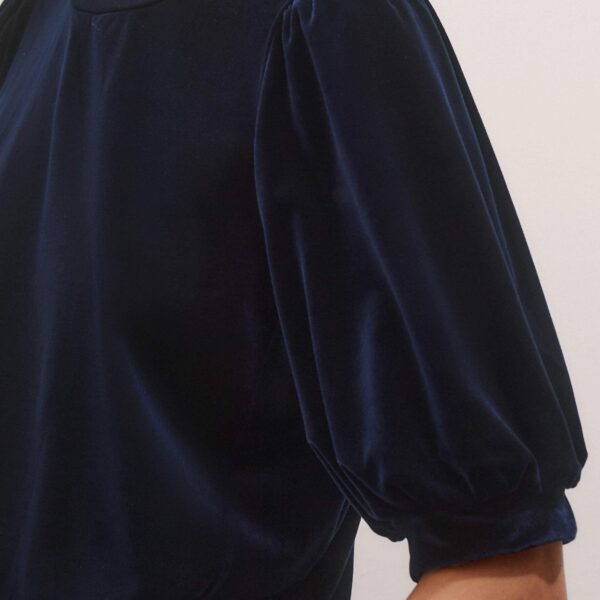 Me + Em AM-PM Fluid Tee – luxury British Blue in Me and Em exclusively at Coveti