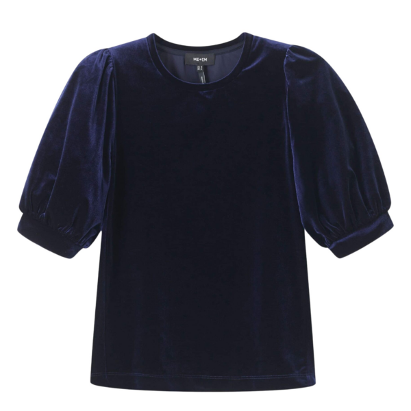 Me and Em AM-PM Fluid Tee – luxury British Blue in Me and Em exclusively at Coveti