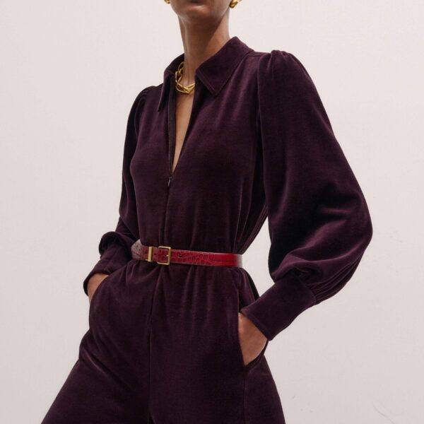 Me and Em AM-PM Jumpsuit + Belt – luxury British Red in Me and Em exclusively at Coveti
