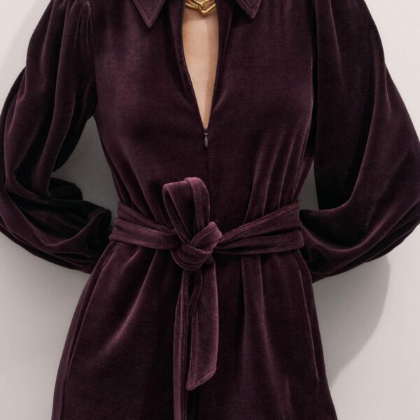 Me + Em AM-PM Jumpsuit + Belt – luxury British Red in Me and Em exclusively at Coveti