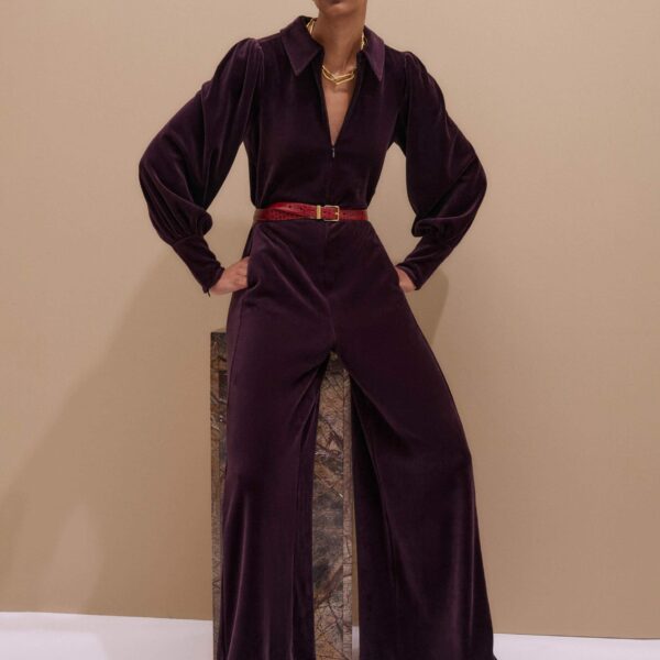 Me and Em AM-PM Jumpsuit + Belt – luxury British Red in Me and Em exclusively at Coveti
