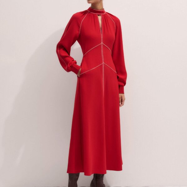 Me and Em AM-PM Maxi Dress – luxury British Red in Me and Em exclusively at Coveti