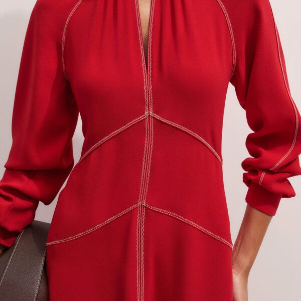 Me + Em AM-PM Maxi Dress – luxury British Red in Me and Em exclusively at Coveti