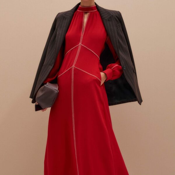 Me and Em AM-PM Maxi Dress – luxury British Red in Me and Em exclusively at Coveti