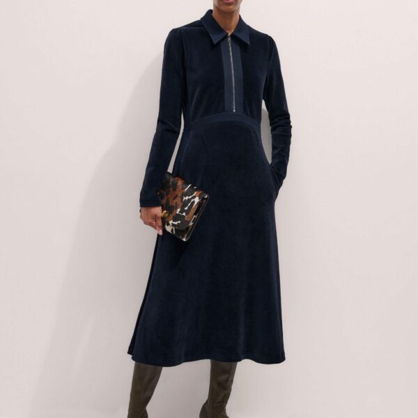 Me and Em AM-PM Midi Dress – luxury British Blue in Me and Em exclusively at Coveti