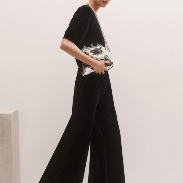 Me + Em AM-PM Palazzo Pant – luxury British Black in Me and Em exclusively at Coveti