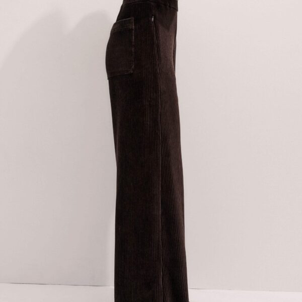 Me + Em AM-PM Palazzo Pant – luxury British Brown in Me and Em exclusively at Coveti