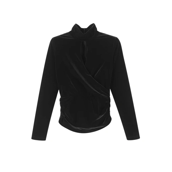 Me and Em AM-PM Ruched Top – luxury British Black in Me and Em exclusively at Coveti