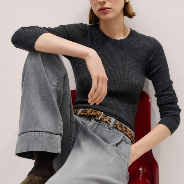 Me + Em Barely There Jumper – luxury British Grey in Me and Em exclusively at Coveti
