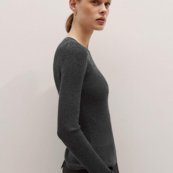 Me + Em Barely There Jumper – luxury British Grey in Me and Em exclusively at Coveti