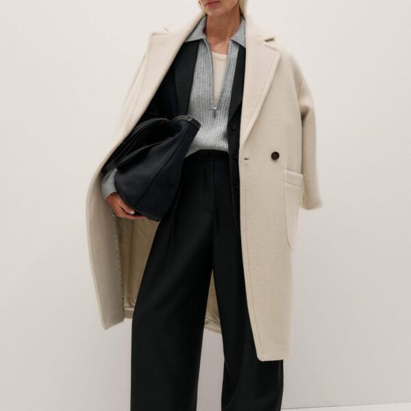 Me + Em Barrel Leg Trouser – luxury British Black in Me and Em exclusively at Coveti