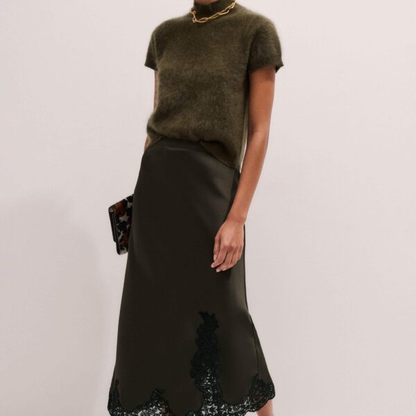 Me + Em Bias-Cut Maxi Skirt – luxury British Green in Me and Em exclusively at Coveti