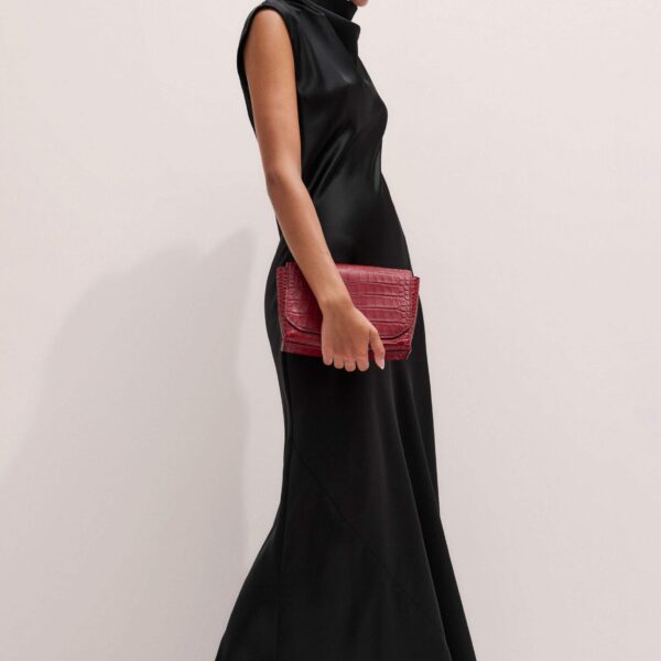 Me + Em Black Tie Maxi Dress – luxury British Black in Me and Em exclusively at Coveti