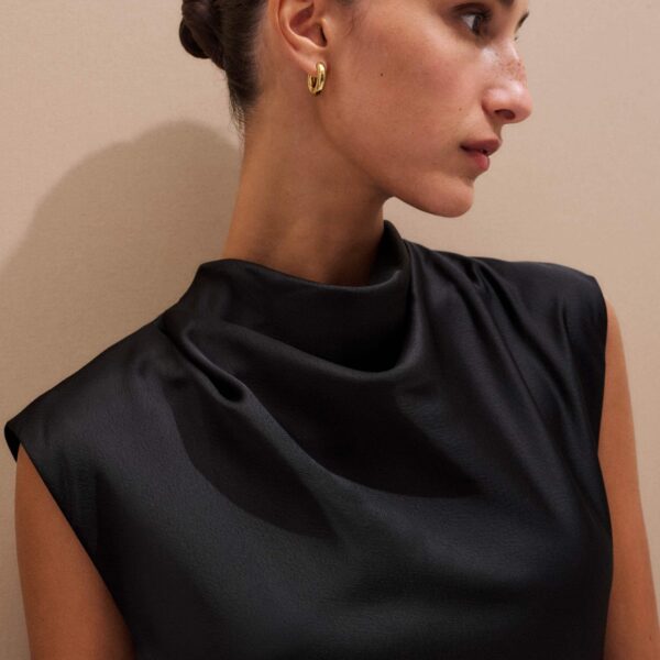 Me + Em Black Tie Maxi Dress – luxury British Black in Me and Em exclusively at Coveti