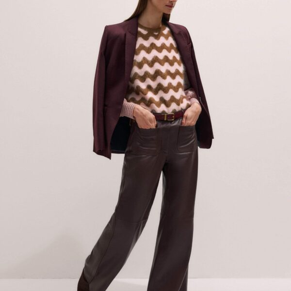 Me + Em Boot Cut Trouser – luxury British Red in Me and Em exclusively at Coveti