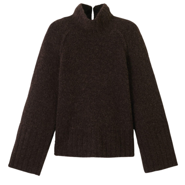 Me and Em Bouclé Sweater – luxury British Brown in Me and Em exclusively at Coveti