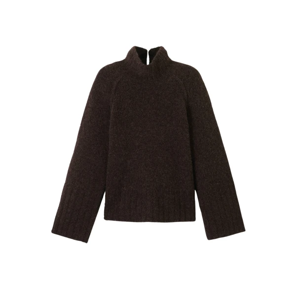 Me and Em Bouclé Sweater – luxury British Brown in Me and Em exclusively at Coveti