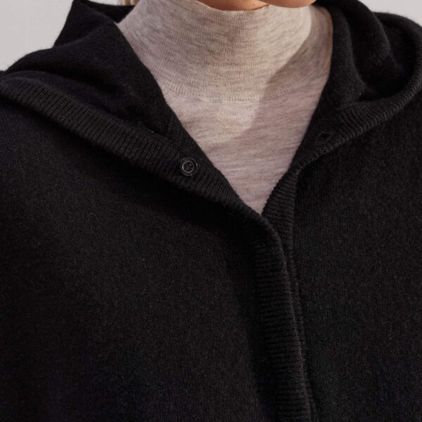 Me and Em Cashmere Drop Shoulder Box Crop Hoody – luxury British Black in Me and Em exclusively at Coveti