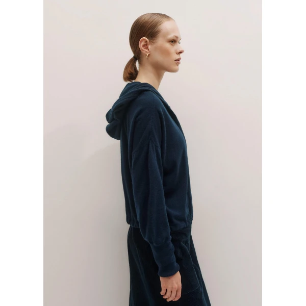 Me and Em Cashmere Drop Shoulder Box Crop Hoody Knit, view 4
