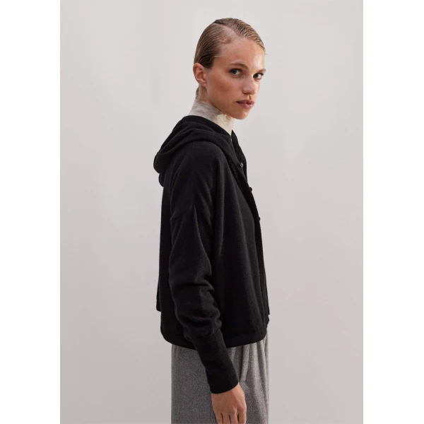 Me and Em Cashmere Drop Shoulder Box Crop Hoody Knit, view 4