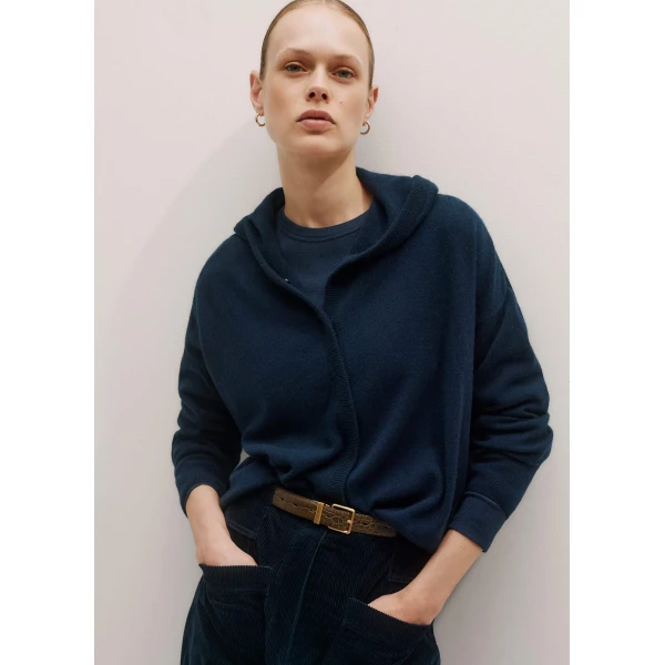 Me and Em Cashmere Drop Shoulder Box Crop Hoody Knit, view 6