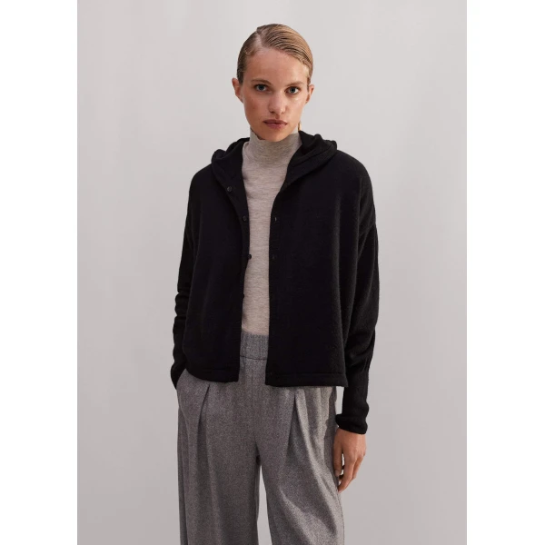 Me and Em Cashmere Drop Shoulder Box Crop Hoody Knit, view 6